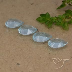 Pedras preciosas de Topázio Céu azul natural de 3.30 ct, Formato de pêra, VVS-VS