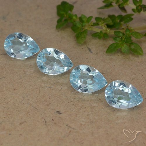 3.52ctw Natural Céu azul Topázio, Formato de pêra, VVS-VS