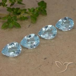 Pedras preciosas de Topázio Céu azul natural de 3.52 ct, Formato de pêra, VVS-VS