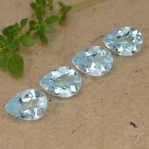 Pedras preciosas de Topázio Céu azul natural de 3.41 ct, Formato de pêra, VVS-VS