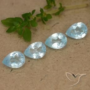 Pedras preciosas de Topázio Céu azul natural de 3.19 ct, Formato de pêra, VVS-VS