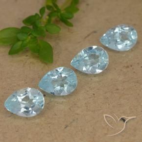 Pedras preciosas de Topázio Céu azul natural de 3.21 ct, Formato de pêra, VVS-VS