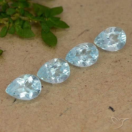 Pedras preciosas de Topázio Céu azul natural de 3.09 ct, Formato de pêra, VVS-VS