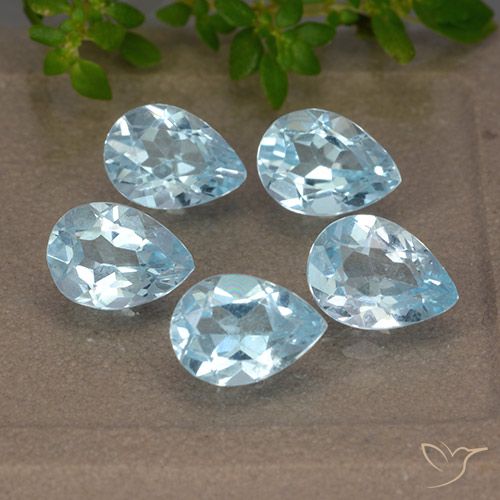4.12ctw Natural Céu azul Topázio, Formato de pêra, VVS-VS