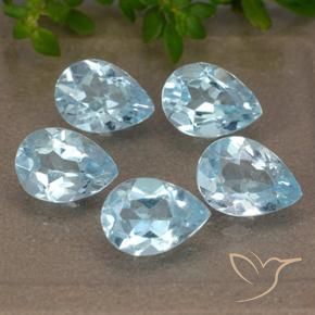 Pedras preciosas de Topázio Céu azul natural de 4.12 ct, Formato de pêra, VVS-VS