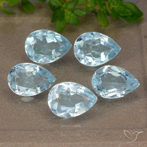 Pedras preciosas de Topázio Céu azul natural de 4.29 ct, Formato de pêra, VVS-VS
