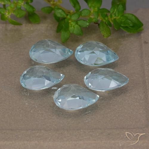 Pedras preciosas de Topázio Céu azul natural de 4.29 ct, Formato de pêra, VVS-VS