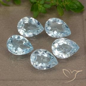 Pedras preciosas de Topázio Céu azul natural de 4.26 ct, Formato de pêra, VVS-VS