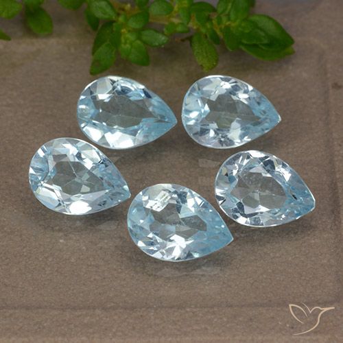 4.05ctw Natural Céu azul Topázio, Formato de pêra, VVS-VS