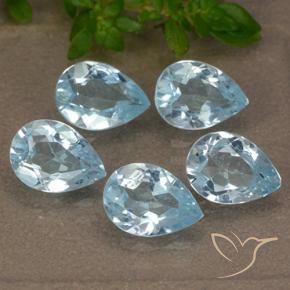 Pedras preciosas de Topázio Céu azul natural de 4.05 ct, Formato de pêra, VVS-VS