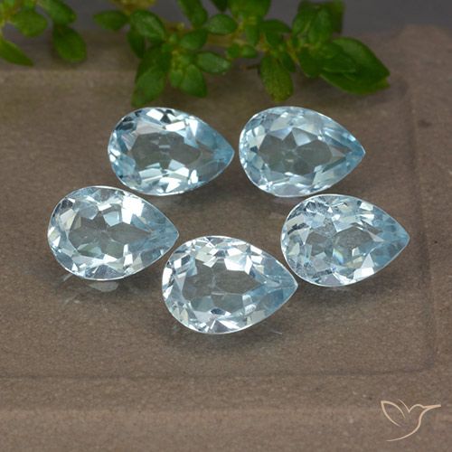 4.06ctw Natural Céu azul Topázio, Formato de pêra, VVS-VS