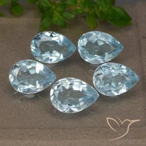 Pedras preciosas de Topázio Céu azul natural de 4.06 ct, Formato de pêra, VVS-VS