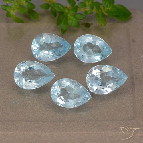 4.36ctw Natural Céu azul Topázio, Formato de pêra, VVS-VS