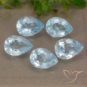 Pedras preciosas de Topázio Céu azul natural de 4.36 ct, Formato de pêra, VVS-VS
