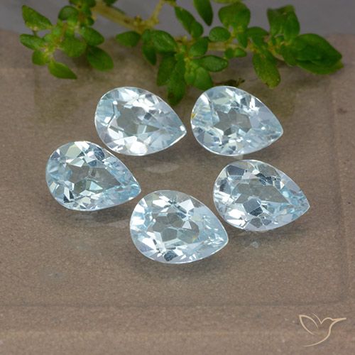 3.99ctw Natural Céu azul Topázio, Formato de pêra, VVS-VS