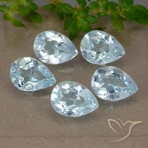 Pedras preciosas de Topázio Céu azul natural de 3.99 ct, Formato de pêra, VVS-VS