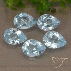 Pedras preciosas de Topázio Céu azul natural de 3.75 ct, Formato de pêra, VVS-VS