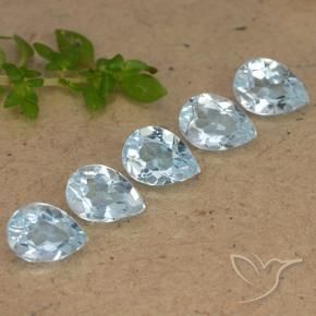 Pedras preciosas de Topázio Céu azul natural de 4.24 ct, Formato de pêra, VVS-VS