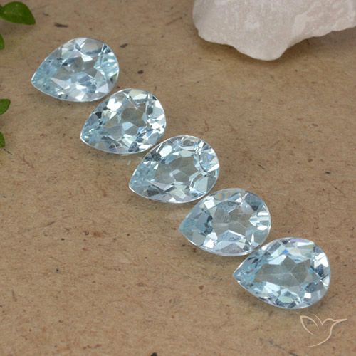 3.87ctw Natural Céu azul Topázio, Formato de pêra, VVS-VS