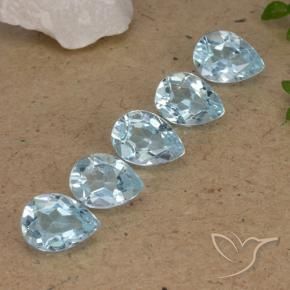 Pedras preciosas de Topázio Céu azul natural de 3.87 ct, Formato de pêra, VVS-VS