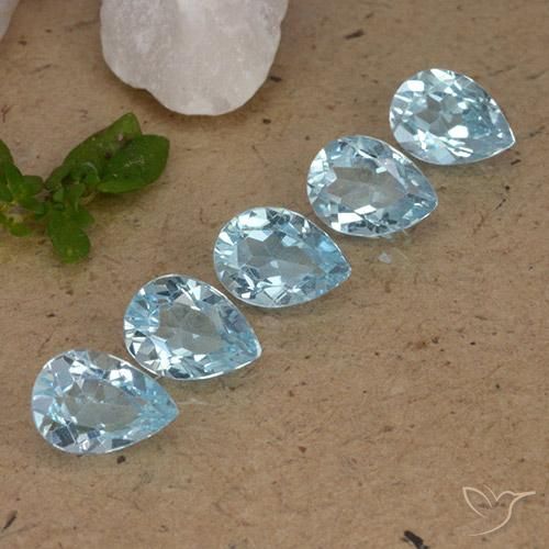 Pedras preciosas de Topázio Céu azul natural de 4.20 ct, Formato de pêra, VVS-VS