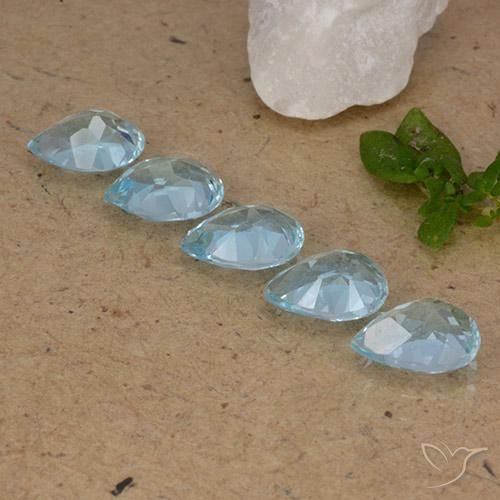 Pedras preciosas de Topázio Céu azul natural de 4.20 ct, Formato de pêra, VVS-VS