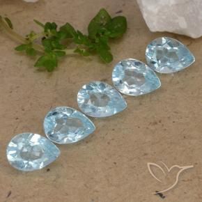 Pedras preciosas de Topázio Céu azul natural de 4.20 ct, Formato de pêra, VVS-VS