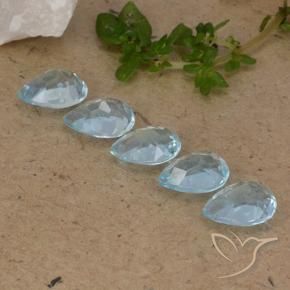 Pedras preciosas de Topázio Céu azul natural de 4.20 ct, Formato de pêra, VVS-VS