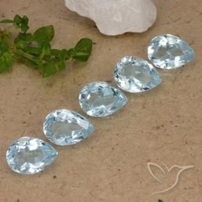 Pedras preciosas de Topázio Céu azul natural de 4.16 ct, Formato de pêra, VVS-VS
