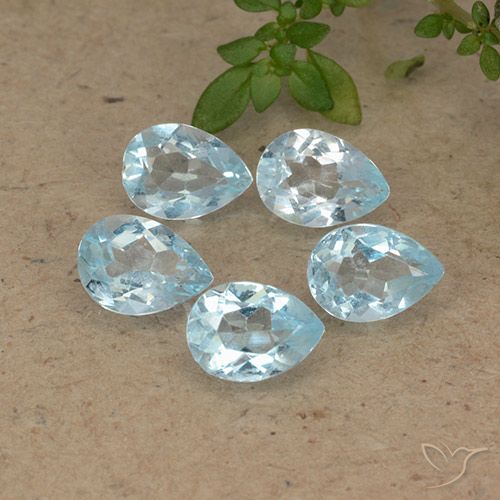 3.95ctw Natural Céu azul Topázio, Formato de pêra, VVS-VS