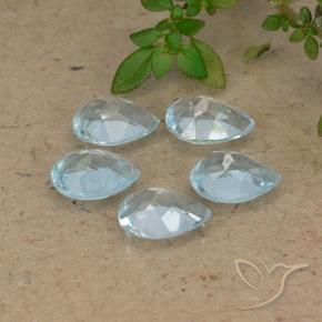 Pedras preciosas de Topázio Céu azul natural de 3.95 ct, Formato de pêra, VVS-VS