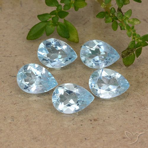 3.97ctw Natural Céu azul Topázio, Formato de pêra, VVS-VS