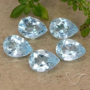 Pedras preciosas de Topázio Céu azul natural de 3.97 ct, Formato de pêra, VVS-VS