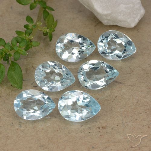 4.88ctw Natural Céu azul Topázio, Formato de pêra, VVS-VS