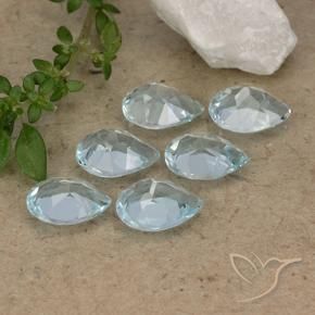 Pedras preciosas de Topázio Céu azul natural de 4.88 ct, Formato de pêra, VVS-VS