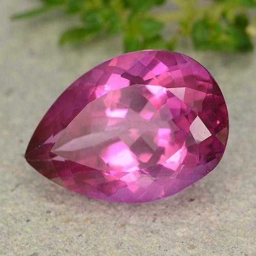 Topázio Magenta Profundo Natural 6.57ct, Formato de pêra, VVS-VS