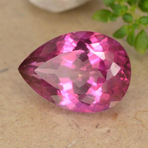 Topázio Rosa quente Natural 6.77ct, Formato de pêra, VVS-VS