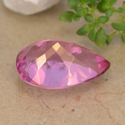 Topázio Rosa quente Natural 6.77ct, Formato de pêra, VVS-VS