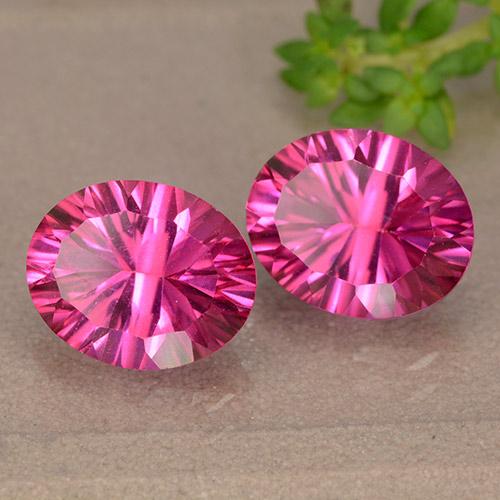 Pedras preciosas de Topázio Rosa médio-escuro natural de 6.30 ct, Corte Oval, VS