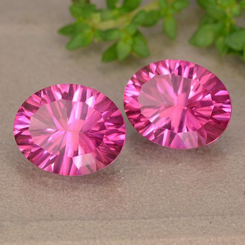 Pedras preciosas de topázio rosa natural de 6,13 ct, corte oval, VS