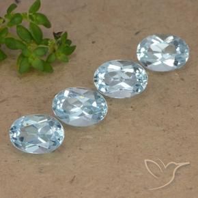 Pedras preciosas de Topázio Céu azul natural de 4.14 ct, oval, VVS-VS
