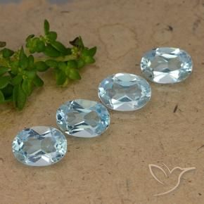 Pedras preciosas de Topázio Céu azul natural de 3.73 ct, oval, VVS-VS