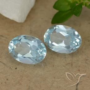 Pedras preciosas de Topázio Céu azul natural de 1.80 ct, oval, VVS-VS