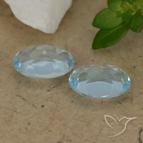 Pedras preciosas de Topázio Céu azul natural de 1.80 ct, oval, VVS-VS