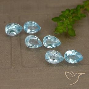 Pedras preciosas de Topázio Céu azul natural de 4.35 ct, Formato de pêra, VS
