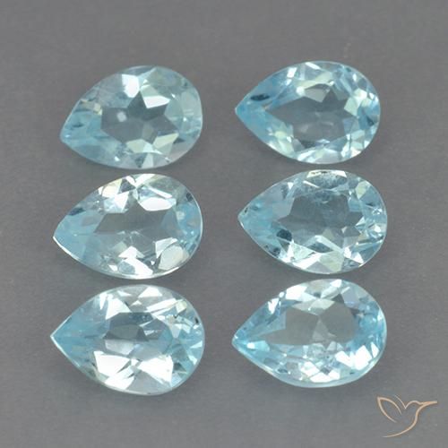 Pedras preciosas de Topázio Céu azul natural de 3.99 ct, Formato de pêra, VS