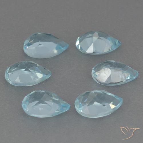 Pedras preciosas de Topázio Céu azul natural de 3.99 ct, Formato de pêra, VS
