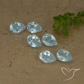 Pedras preciosas de Topázio Céu azul natural de 4.40 ct, Formato de pêra, VS
