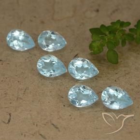 Pedras preciosas de Topázio Céu azul natural de 4.09 ct, Formato de pêra, VS