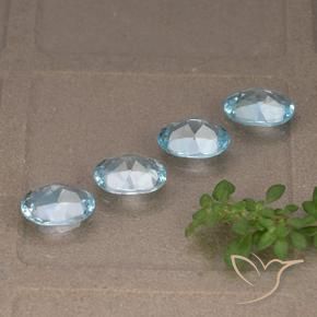 Pedras preciosas de Topázio Céu azul natural de 3.71 ct, oval, VVS-VS